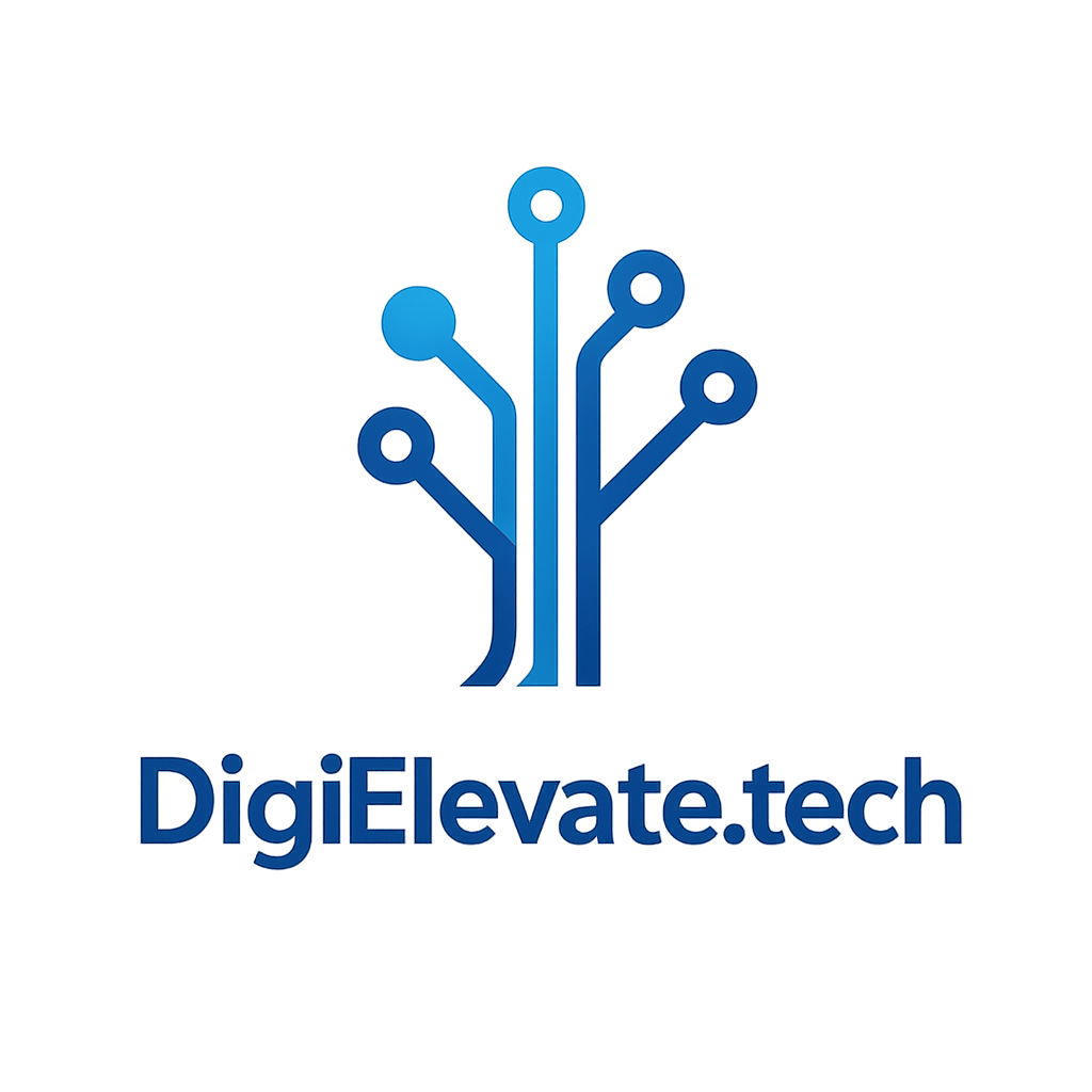 HOME clean modern tech logo for digielevate.tech